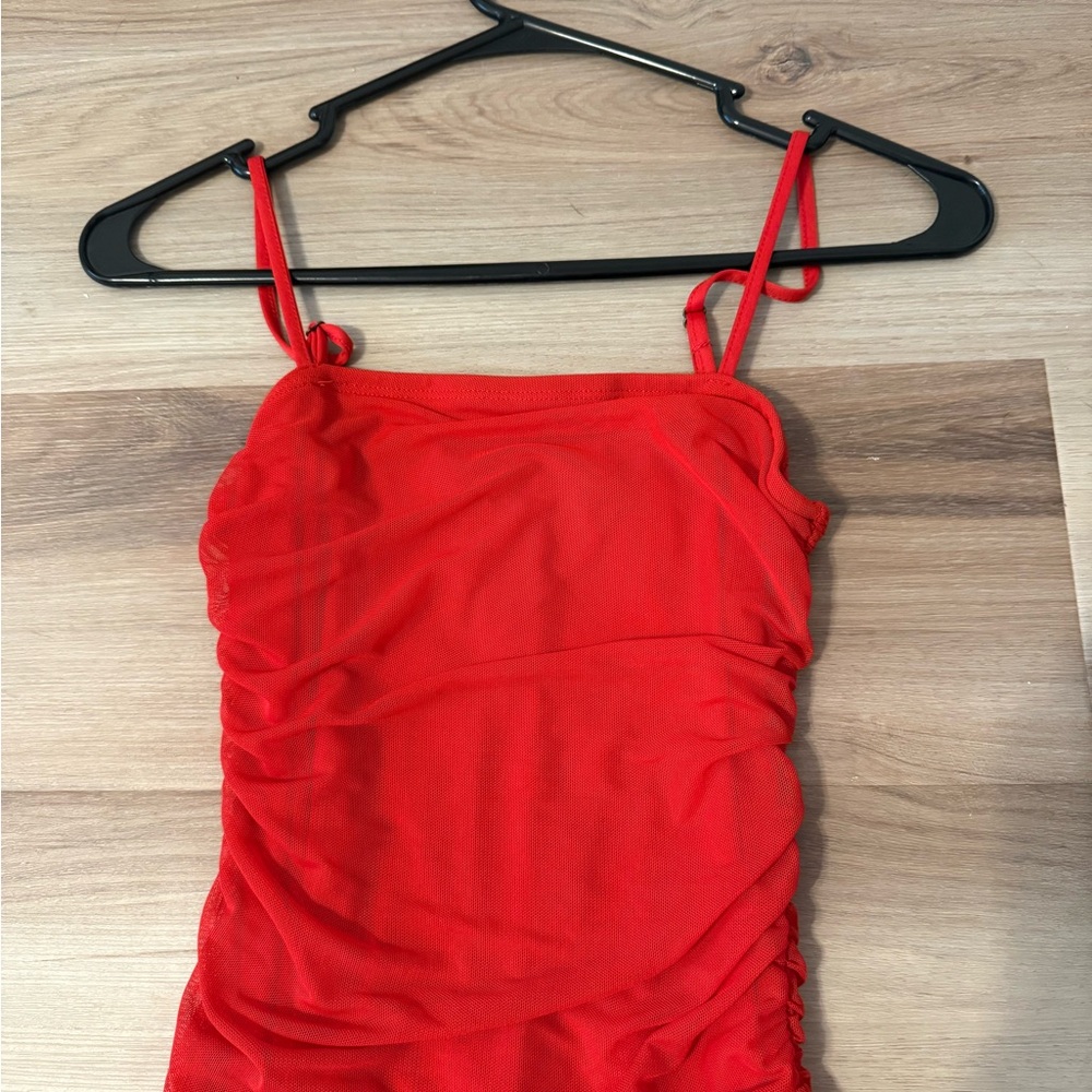 Target Red Ruched Bodycon Cocktail Dress - Picture 2 of 3